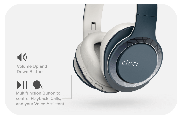 Cleer Audio GS712801 - Cleer Enduro 100 Bluetooth Wireless Headphone Navy