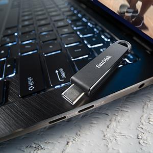SDCZ460-064G-G46 - SANDISK ULTRA USB TYPE-C FLASH DRIVE, CZ460 64GB, USB TYPE C 3.1, BLACK, SUPER-THIN RETRACTABLE, 5Y