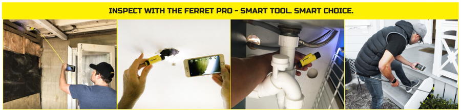 FERRET CFWF50A2 - Pro - Multipurpose Wireless Inspection Camera & Pulling Tool Kit. 720p HD Streaming.