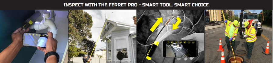 FERRET CFWF50P - Plus - Multipurpose Wireless Inspection Camera & Pulling Tool Kit. 720p HD Streaming.