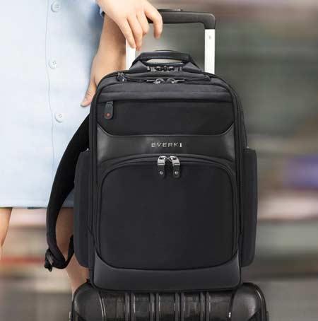EVERKI EKP132S17 - Onyx Black Laptop Backpack Up to 17.3''. Travel Friendly Hard-Shell Quick-Access
