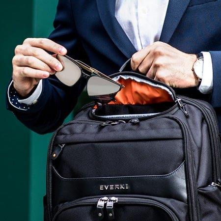 EVERKI EKP132S17 - Onyx Black Laptop Backpack Up to 17.3''. Travel Friendly Hard-Shell Quick-Access