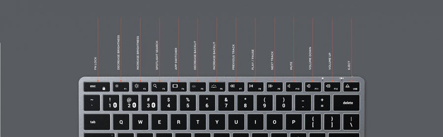 ST-BTSX1M - Satechi Slim X1 Bluetooth Backlit Keyboard (Space Grey)
