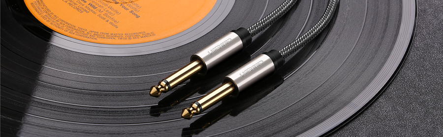 UG-10638 - UGREEN 6.5 Male to Male Stereo Auxiliary Aux Audio Cable 2m (Gray)