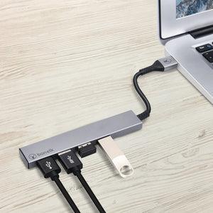ELK-80024-R - Bonelk Long-Life USB-A to 4 Port USB 3.0 Slim Hub (Space Grey)
