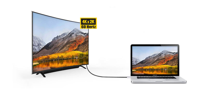 Promate HDLINK-60H-GRY - 1.8m 4K USB-C to HDMI Cable w/ Gold Plated Connectors. Supports Max Res up to 4K@60Hz