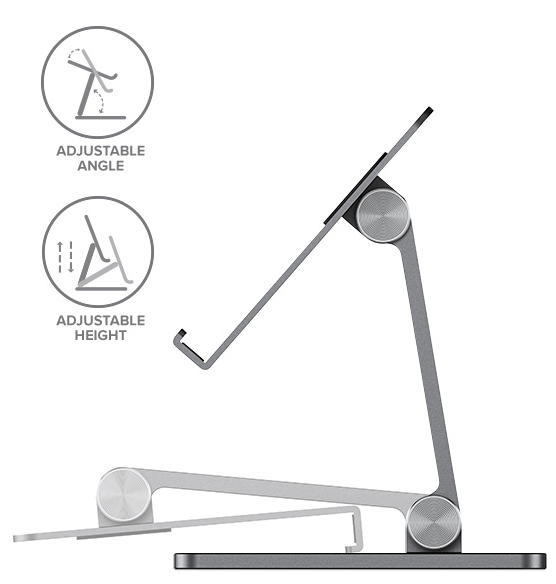 ALOGIC DTS-SGR - EDGE DESKTOP TABLET KLAPPBARER STÄNDER-GRAU