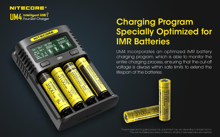 UM4 - NITECORE INTELLIGENT BATTERY CHARGER USB FOUR SLOT CHARGER
