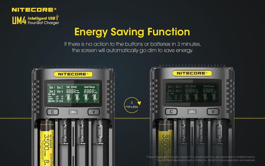 UM4 - NITECORE INTELLIGENT BATTERY CHARGER USB FOUR SLOT CHARGER