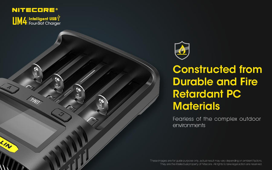 UM4 - NITECORE INTELLIGENT BATTERY CHARGER USB FOUR SLOT CHARGER