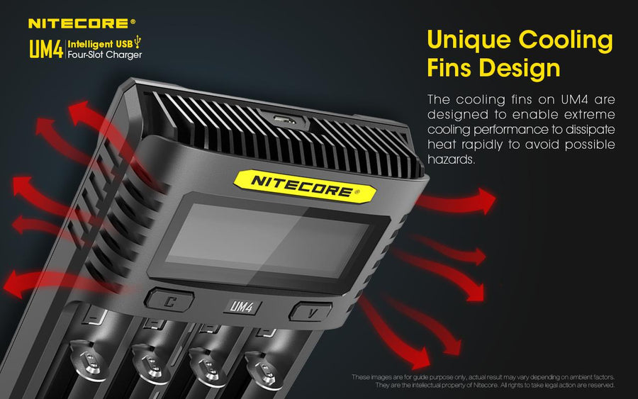 UM4 - NITECORE INTELLIGENT BATTERY CHARGER USB FOUR SLOT CHARGER
