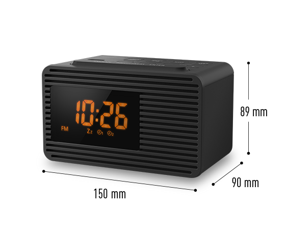 RC-800GN-K - CLOCK RADIO WTH FM TUNER & ORANGE LED