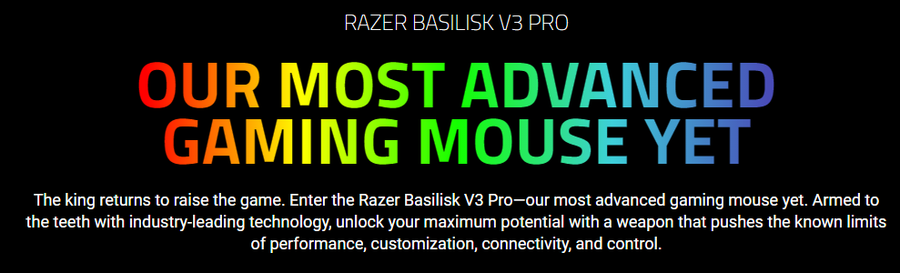 RZ01-04620100-R3A1 - RAZER BASILISK V3 PRO - ERGONOMIC WIRELESS GAMING MOUSE - AP PACKAGING