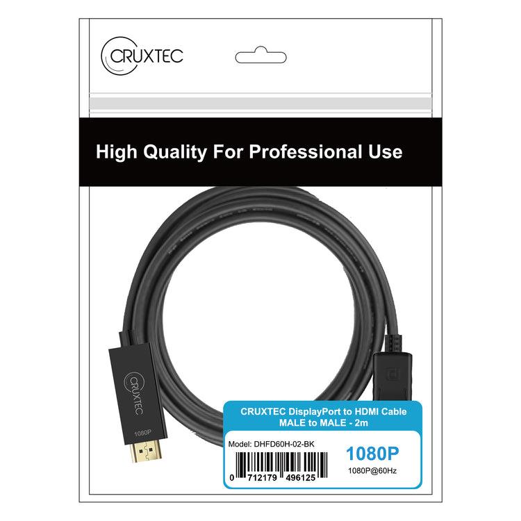 Cruxtec  2m  DisplayPort to HDMI Cable - 1920x1080/60Hz -