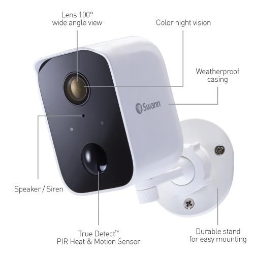 SWIFI-CORECAM-GL - Swann Core 1080p Wi-Fi Security Camera - 1 Pack