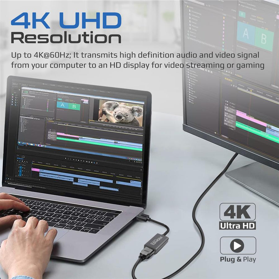Promate MEDIALINK-DP - DisplayPort to HDMI Adapter Max HDMI Resolution 4K/60Hz Superior Stability