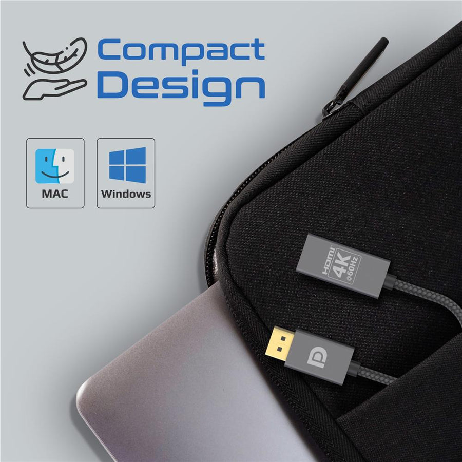 Promate MEDIALINK-DP - DisplayPort to HDMI Adapter Max HDMI Resolution 4K/60Hz Superior Stability