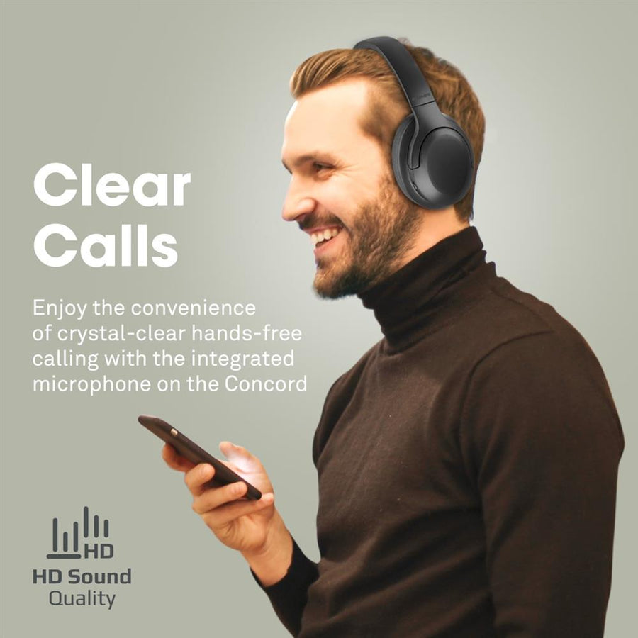 Promate CONCORD-BLK - Stereo Bluetooth Wireless Active Noise Cancelling Over-ear Headphones