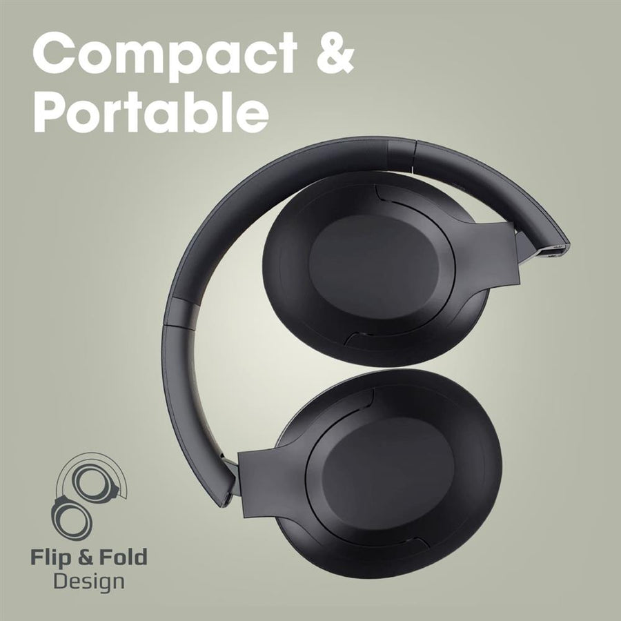 Promate CONCORD-BLK - Stereo Bluetooth Wireless Active Noise Cancelling Over-ear Headphones