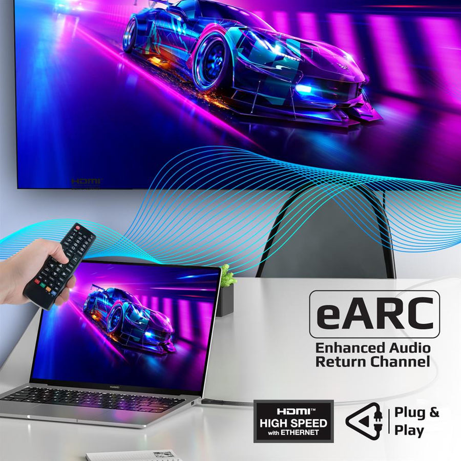Promate PRIMELINK8K-500 - 5M HDMI 2.1 Ultra HD Super Slim Audio Video Cable. Supports up to 8K@60Hz