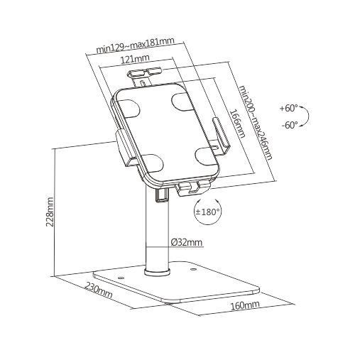 KONKA KAD03-T - Universal Anti-Theft Tablet Countertop K