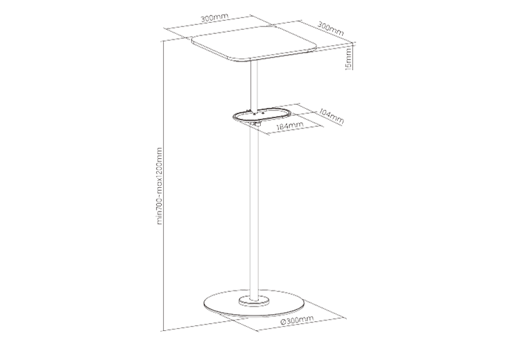 KONIC Projector Floor Stand Mount - For Mini Projectors With Device Shelf - Support up to 6kg
