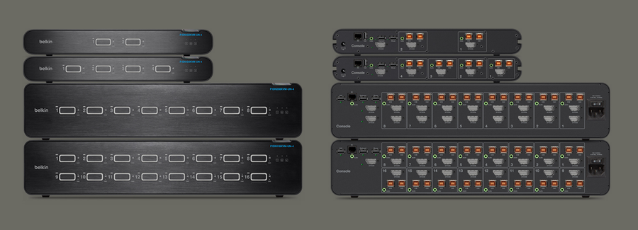 F1DN204KVM-UN-4 - Belkin 4-Port Dual Head KVM Switch