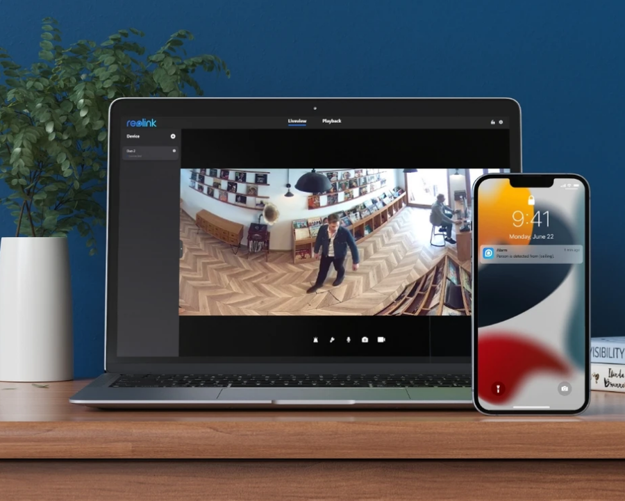 FE-W - Reolink 2K 180 Fisheye Indoor WiFi Camera 2.4 5 GHz Dual-Band WiFi up to 256GB MicroSD