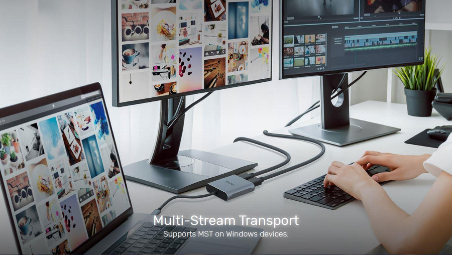 Unitek V1404B - USB-C to Dual HDMI Adapter. Supports Up to 4K@60Hz. Supports Multi-Screen (MST)