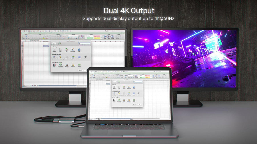 Unitek V1404B - USB-C to Dual HDMI Adapter. Supports Up to 4K@60Hz. Supports Multi-Screen (MST)