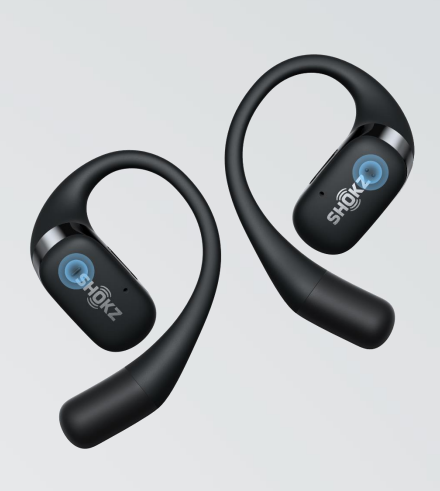 Shokz OpenFit Open-Ear True Wireless Headphones   - Black