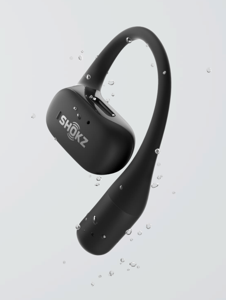 Shokz OpenFit Open-Ear True Wireless Headphones   - Black