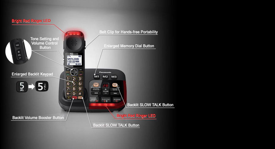 KX-TGM422AZB - PHONE AMPLIFIED HEARING & VISUAL TWIN