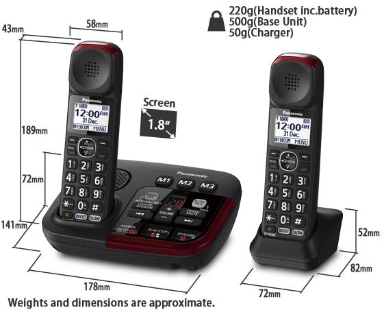 KX-TGM422AZB - PHONE AMPLIFIED HEARING & VISUAL TWIN