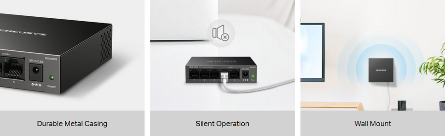 TP-Link MS105GS - Mercusys MS105GS 5-Port-Gigabit-Switch Stahlgehäuse