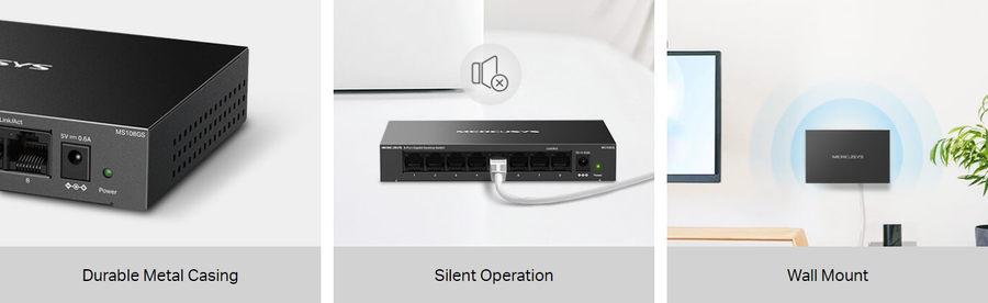 TP-Link MS108GS - Mercusys MS108GS 8-Port-Gigabit-Switch Stahlgehäuse