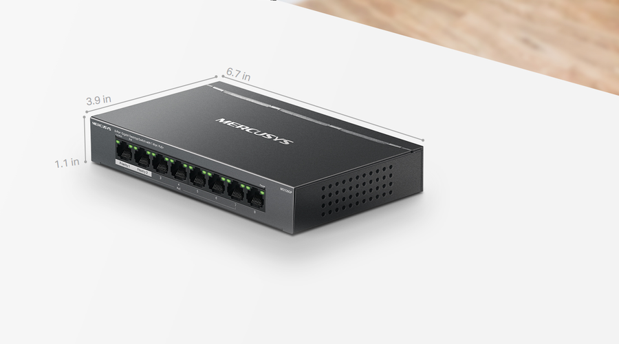 TP-Link MS108GP - Mercusys MS108GP 8 Port Gigabit Switch Steel Case 7x PoE+