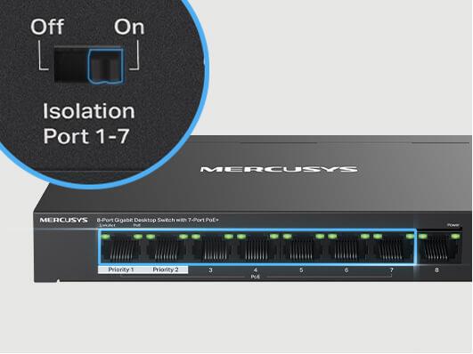 TP-Link MS108GP - Mercusys MS108GP 8 Port Gigabit Switch Steel Case 7x PoE+