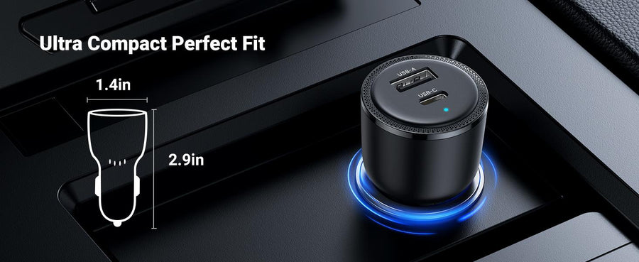 UG-35023 - UGREEN PD 63W Kfz-Ladegerät - USB-C & USB-A - PSS 45W Super Fast Charging 2.0 + QC 18W - Dual-Port Ladegerät