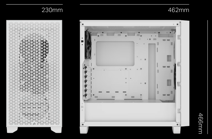 CC-9011252-WW - CORSAIR 3000D AIRFLOW TEMPERED GLASS MID-TOWER - WHITE