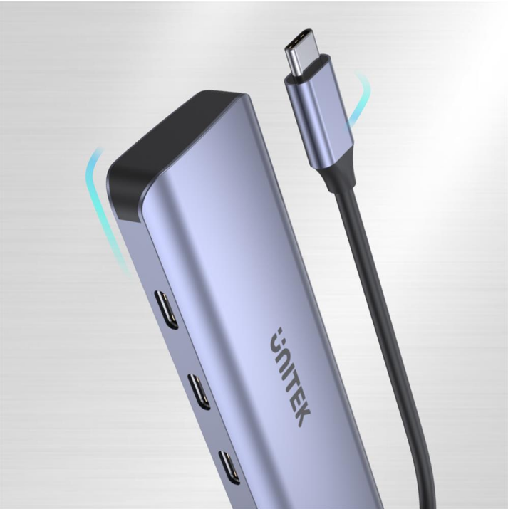 Unitek H1107K - 4-in-1 Multi Port Hub w/ USB-C Connector. 4 x USB-C Ports. USB3.0 w/ a Data Tr&fer