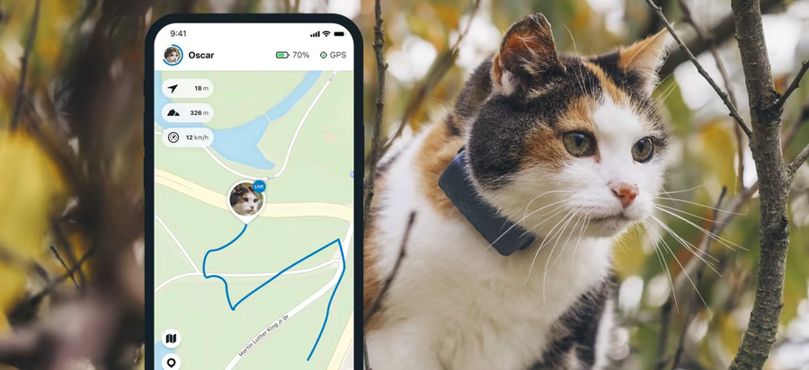 Tractive Mini GPS Cat Tracker - Subscription Required - Midnight Blue