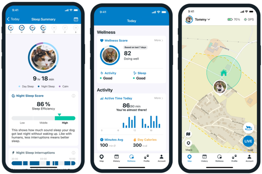 Tractive Mini GPS Cat Tracker - Subscription Required - Midnight Blue