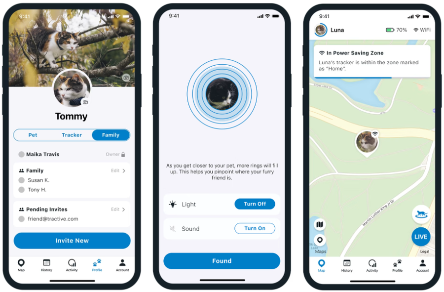 Tractive Mini GPS Cat Tracker - Subscription Required - Midnight Blue