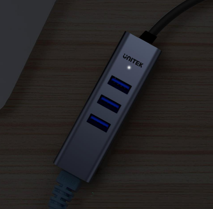 Unitek Y-3088B - 4-in-1 USB Multi-port Hub w/ 2-in-1 Connectors (USB-C & USB-A). Includes 3x USB-A 3.0