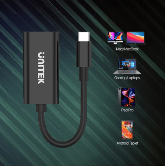 Unitek V1421A - USB-C to HDMI 2.0 Adapter 4K@60Hz UHD HDMI Output HDCP 2.3 & 3D Video.