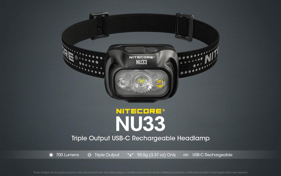NU33 - NITECORE USB RECHARGEABLE LED HEADLAMP TORCH 700 LUMEN