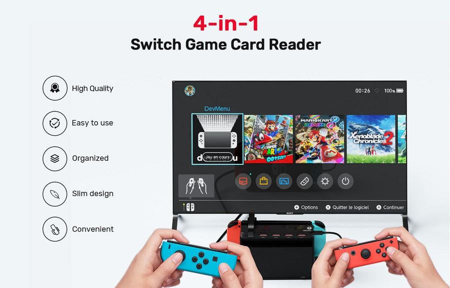 Unitek G1002D - Switch 4-in-1 Game Card Reader w/ 4x Card Reader Slots