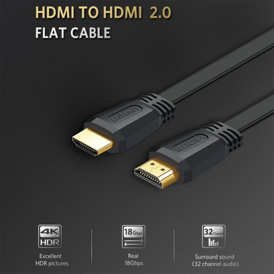 UG-50819 - Ugreen HDMI 2.0 Version Flat Cable Black 1.5M