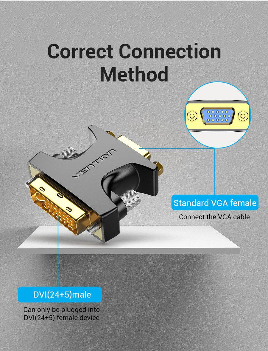 Vention ECFB0  DVI Male to VGA Female Adapter Black